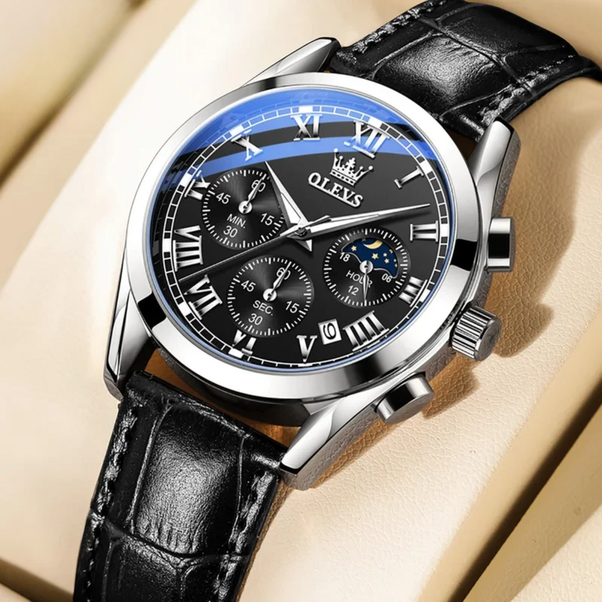 Men’s Luxury Multifunction Quartz Watch – Stainless Steel, Luminous, Waterproof Business Wristwatch
