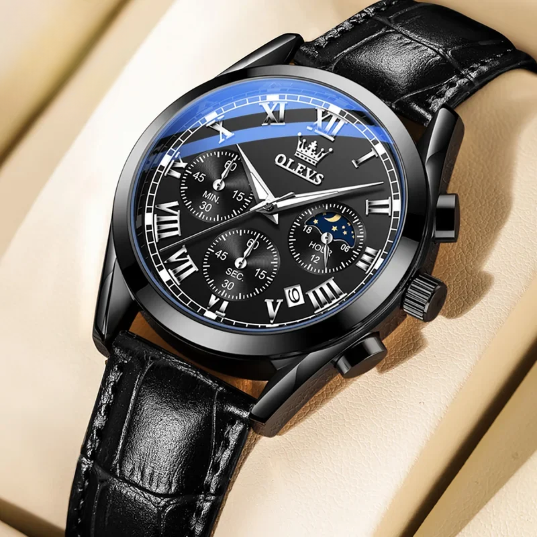 Men’s Luxury Multifunction Quartz Watch – Stainless Steel, Luminous, Waterproof Business Wristwatch