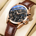 Men’s Luxury Multifunction Quartz Watch – Stainless Steel, Luminous, Waterproof Business Wristwatch