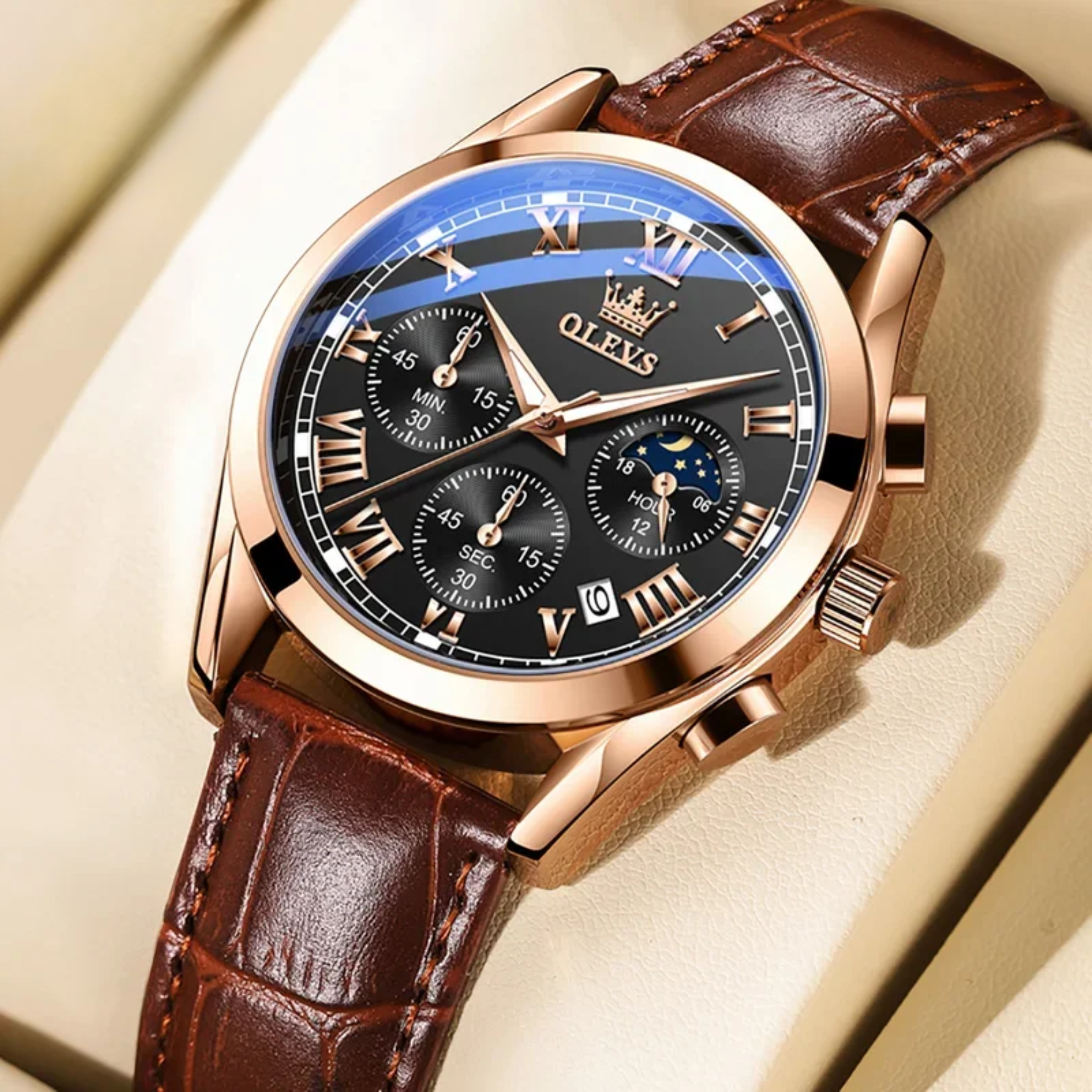 Men’s Luxury Multifunction Quartz Watch – Stainless Steel, Luminous, Waterproof Business Wristwatch