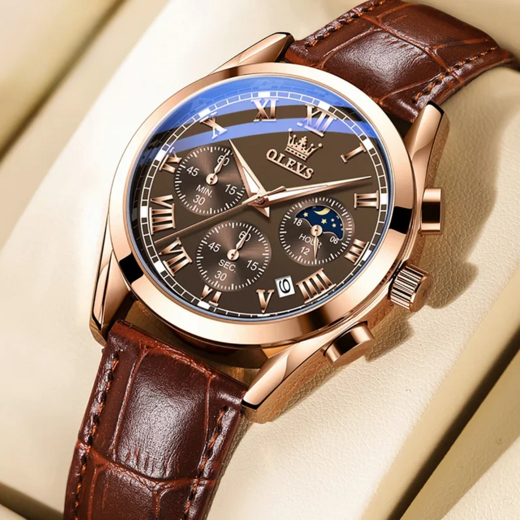 Men’s Luxury Multifunction Quartz Watch – Stainless Steel, Luminous, Waterproof Business Wristwatch