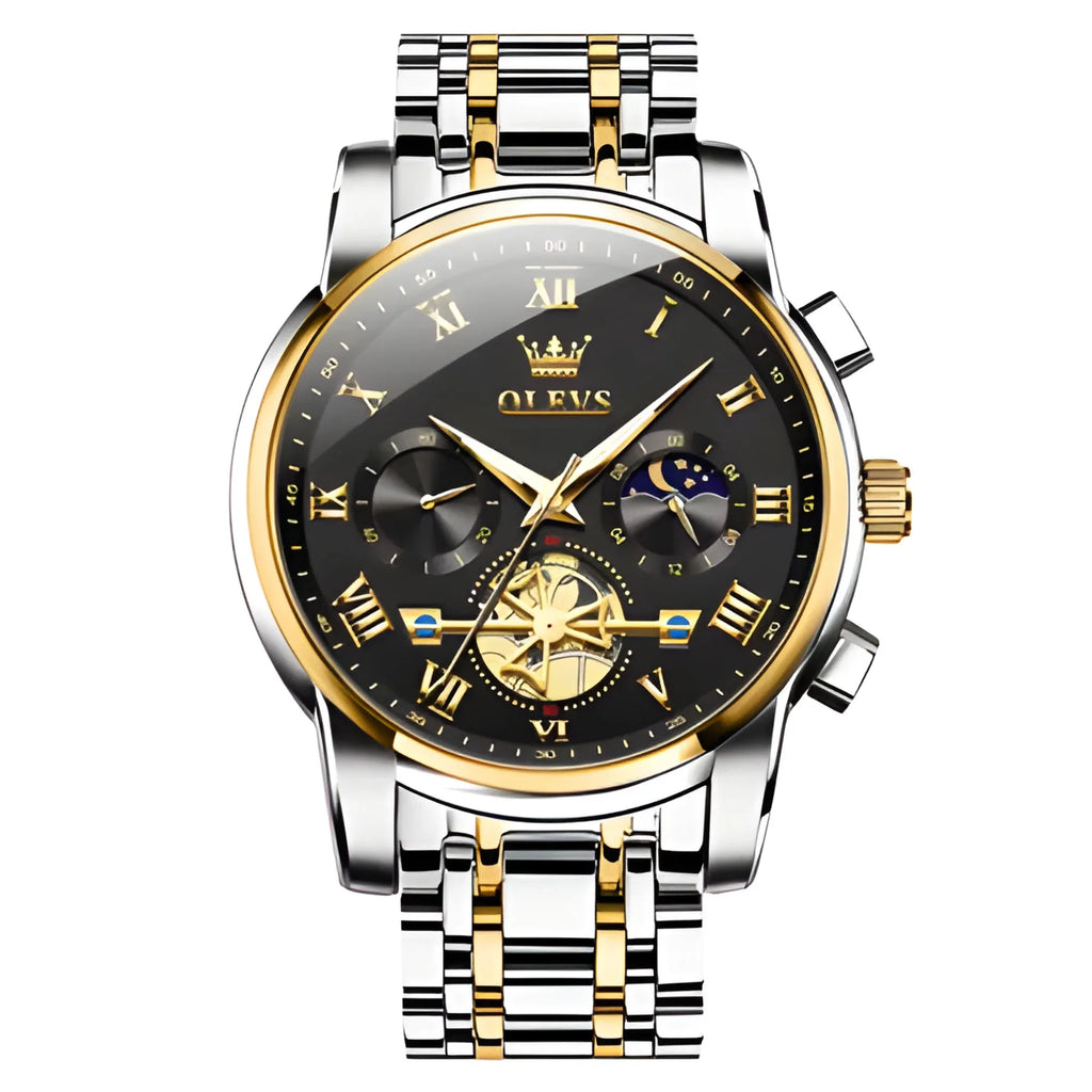 Men’s Luxury Quartz Watch – Classic Roman Dial, Waterproof, Luminous Wristwatch