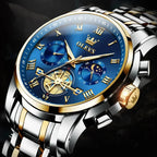 Men’s Luxury Quartz Watch – Classic Roman Dial, Waterproof, Luminous Wristwatch