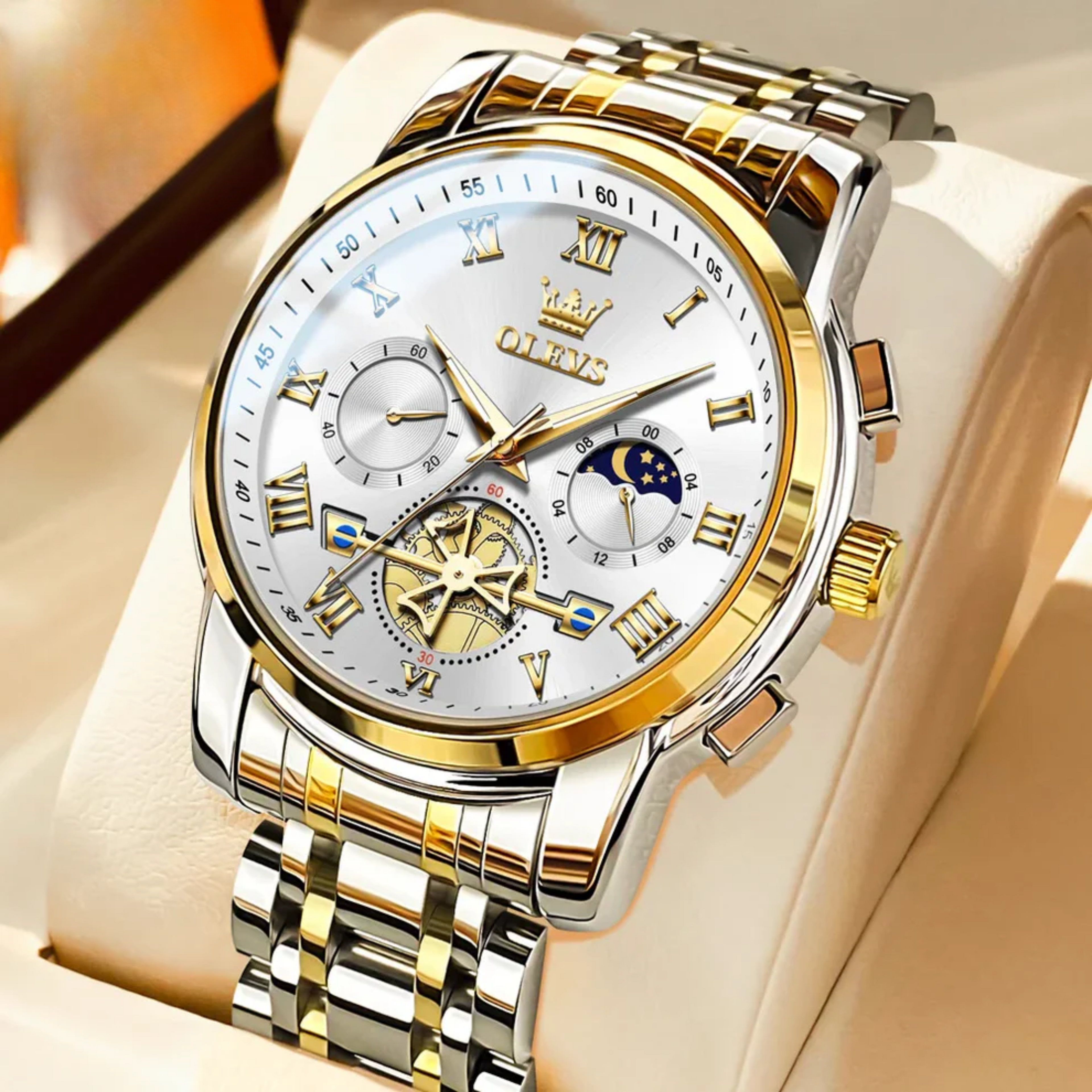 Men’s Luxury Quartz Watch – Classic Roman Dial, Waterproof, Luminous Wristwatch