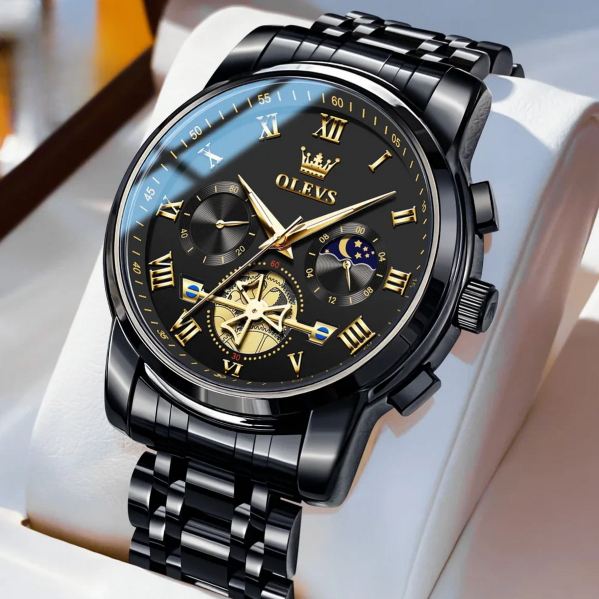 Men’s Luxury Quartz Watch – Classic Roman Dial, Waterproof, Luminous Wristwatch