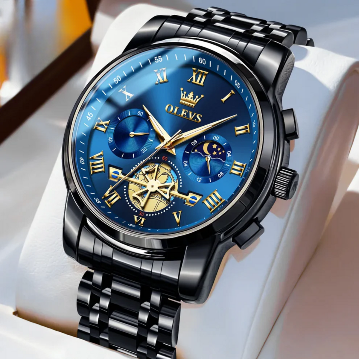 Men’s Luxury Quartz Watch – Classic Roman Dial, Waterproof, Luminous Wristwatch