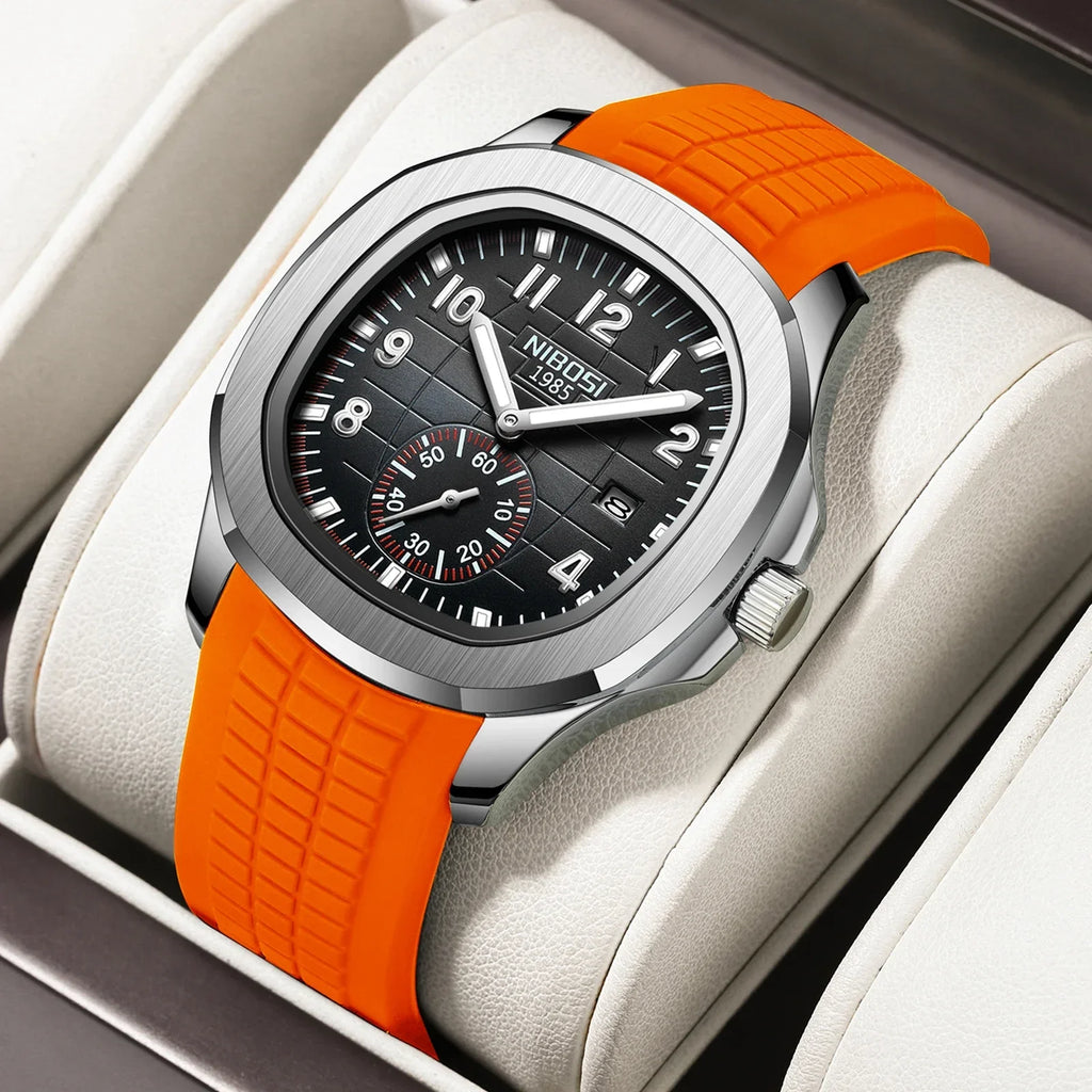 Men’s Sport Quartz Watch – Casual Silicone Strap, Waterproof, Luxury Design