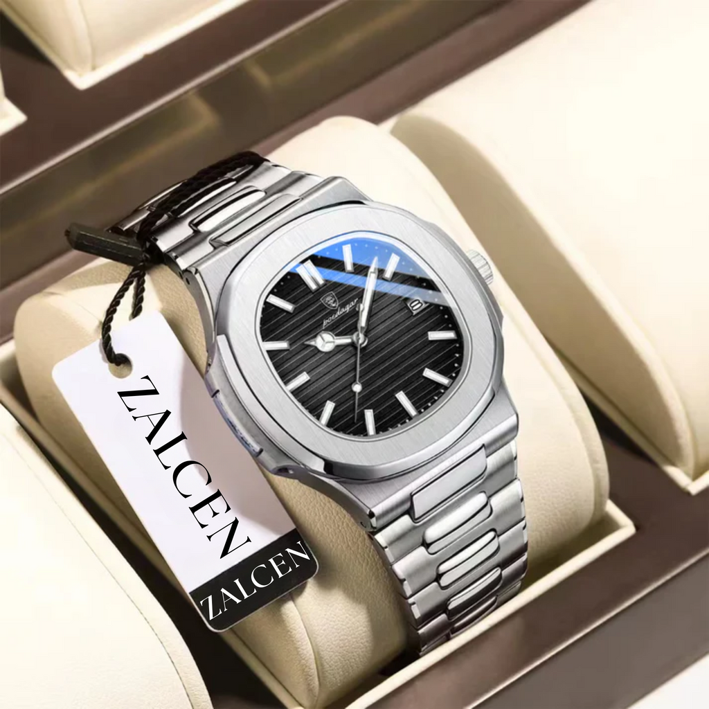 Men’s Luxury Sports Quartz Watch with Square Dial, Luminous Display, Date Function & Waterproof Design