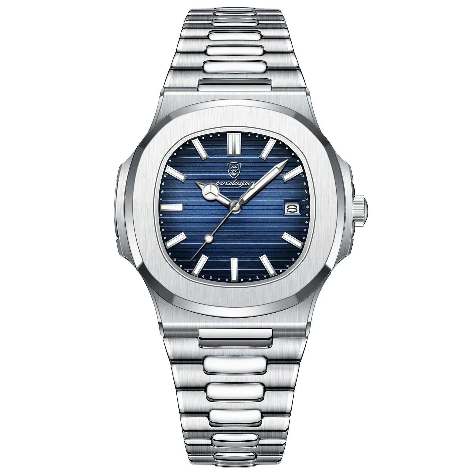 Men’s Luxury Sports Quartz Watch with Square Dial, Luminous Display, Date Function & Waterproof Design