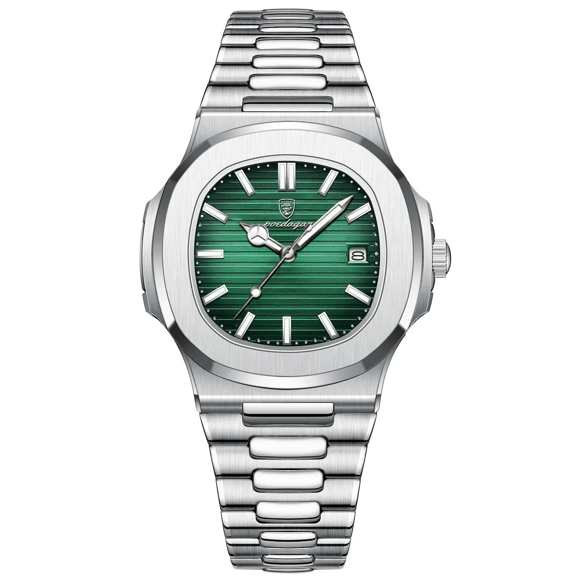Men’s Luxury Sports Quartz Watch with Square Dial, Luminous Display, Date Function & Waterproof Design