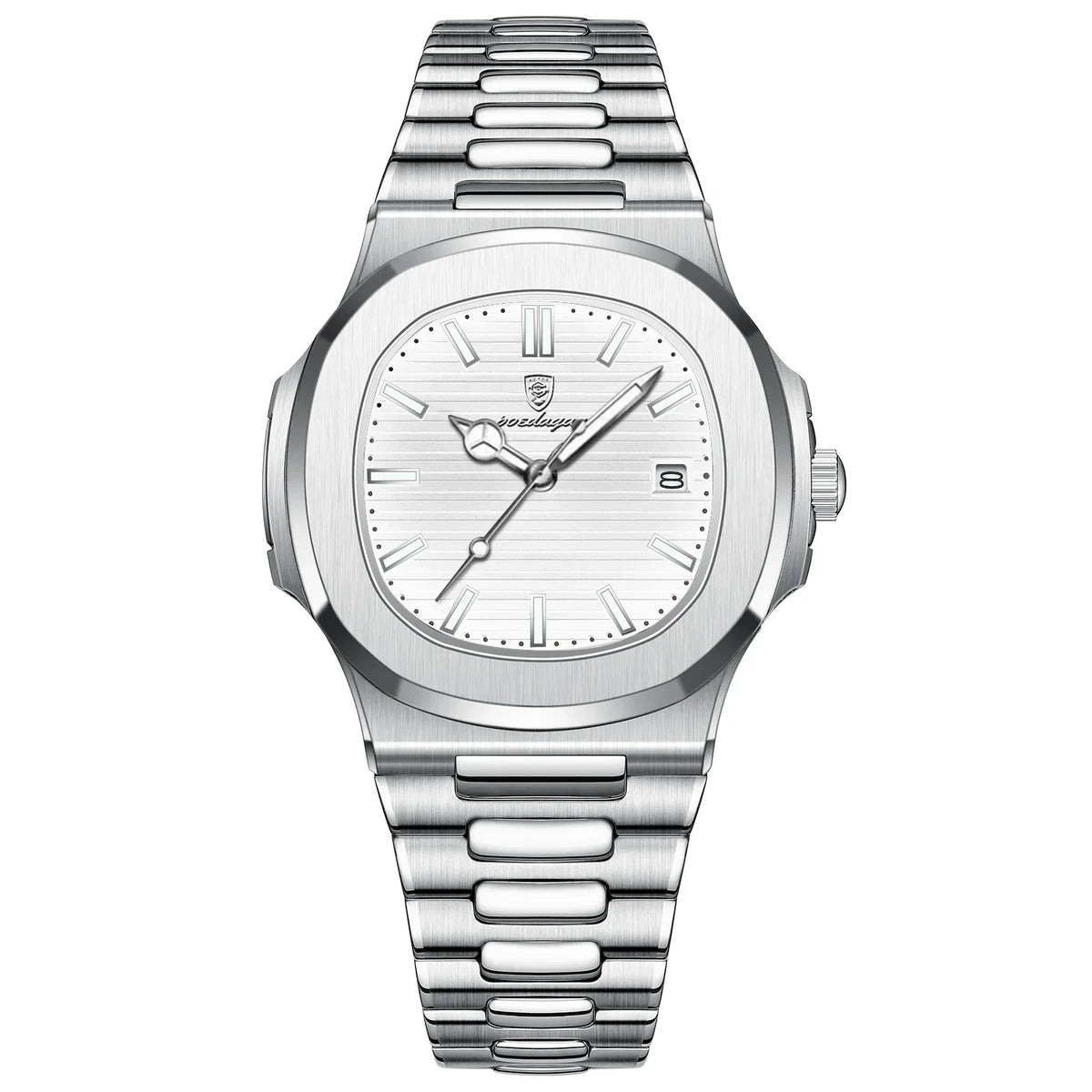 Men’s Luxury Sports Quartz Watch with Square Dial, Luminous Display, Date Function & Waterproof Design