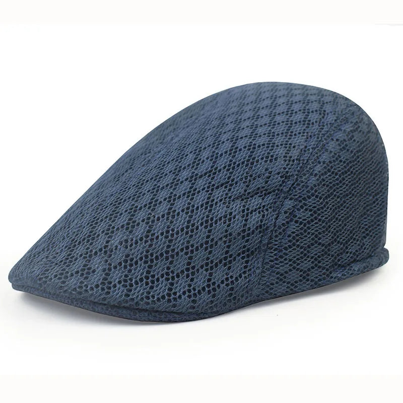 Men’s Mesh Beret – Breathable Solid Color Summer Hat for Hunting, Driving and Golf