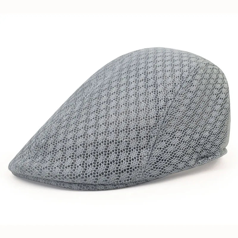 Men’s Mesh Beret – Breathable Solid Color Summer Hat for Hunting, Driving and Golf