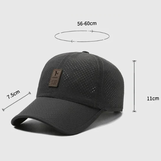 Quick-Drying Men’s Mesh Baseball Cap – Breathable Snapback Sport Dad Hat for Fishing, Spring and Summer