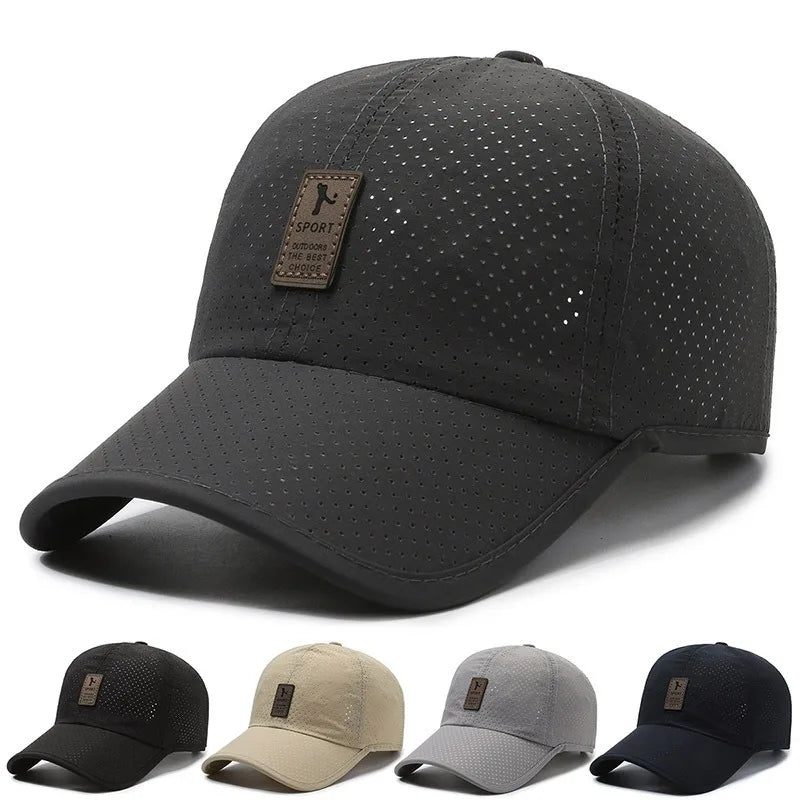 Quick-Drying Men’s Mesh Baseball Cap – Breathable Snapback Sport Dad Hat for Fishing, Spring and Summer