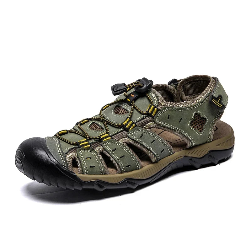 Premium Genuine Leather Sandals – Extended Size Collection, Casual Beach & Outdoor Design