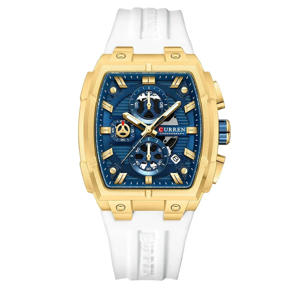 Men’s Multi-Functional Sports Watch – Silicone Strap, Chronograph and Auto Date Display