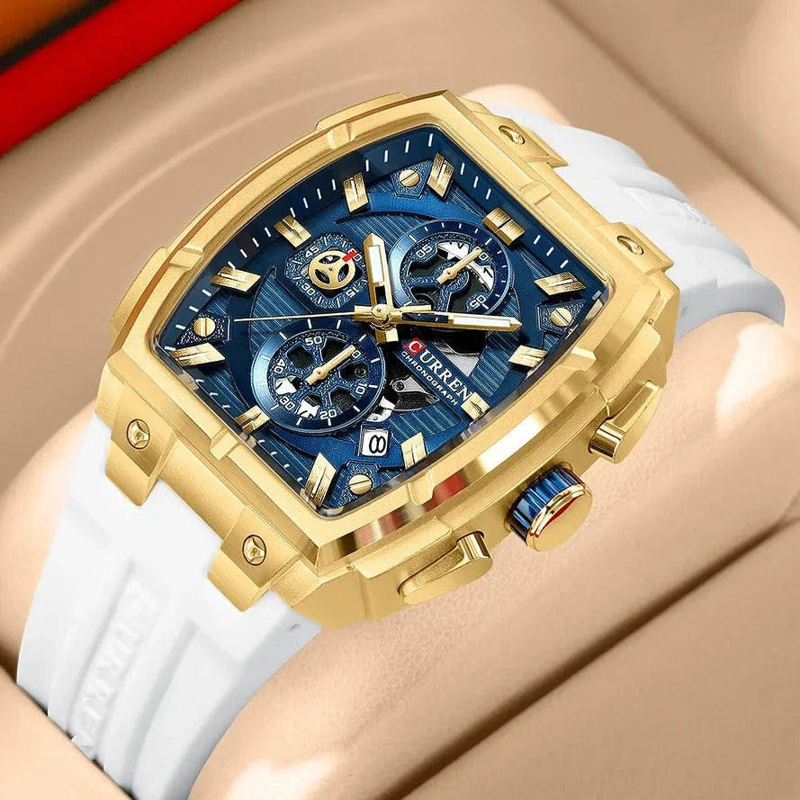 Men’s Multi-Functional Sports Watch – Silicone Strap, Chronograph and Auto Date Display