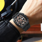Men’s Multi-Functional Sports Watch – Silicone Strap, Chronograph and Auto Date Display