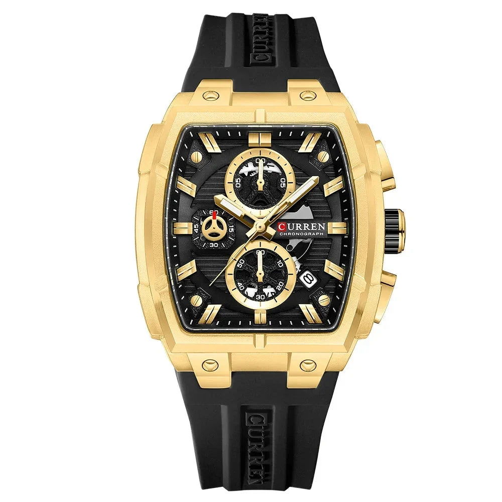 Men’s Multi-Functional Sports Watch – Silicone Strap, Chronograph and Auto Date Display
