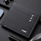 Men’s Short PU Leather Wallet – Multi-Slot Credit Card Holder, Casual Compact Design