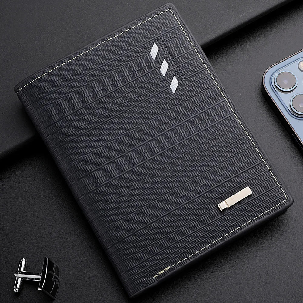 Men’s Short PU Leather Wallet – Multi-Slot Credit Card Holder, Casual Compact Design