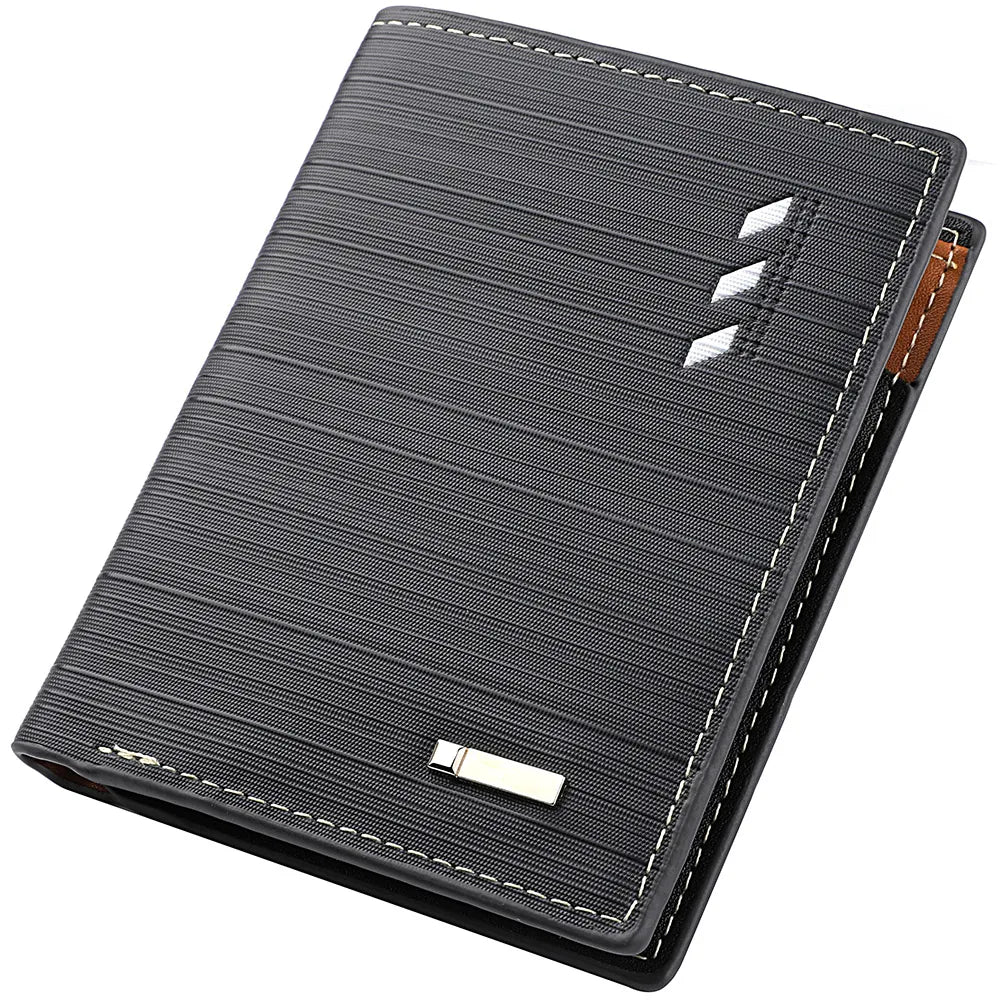 Men’s Short PU Leather Wallet – Multi-Slot Credit Card Holder, Casual Compact Design