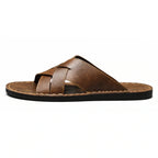 Premium Woven Cowhide Leather Sandals – Luxury Design with Extended Size Range