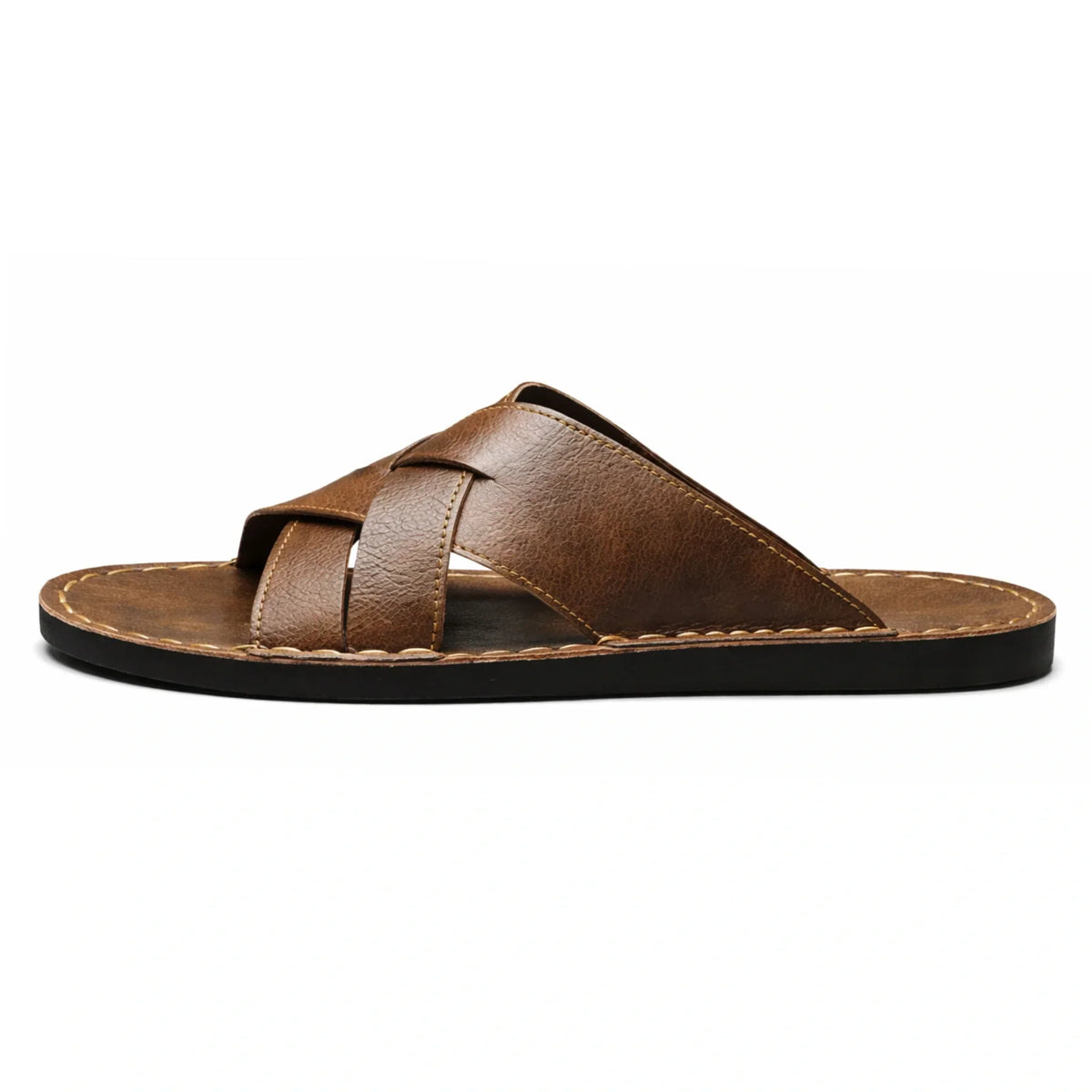 Premium Woven Cowhide Leather Sandals – Luxury Design with Extended Size Range