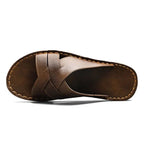 Premium Woven Cowhide Leather Sandals – Luxury Design with Extended Size Range