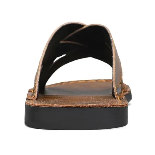 Premium Woven Cowhide Leather Sandals – Luxury Design with Extended Size Range