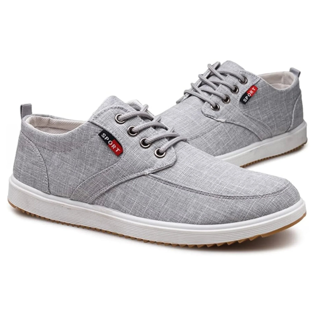 Odorless Slip-Resistant Navy Blue Sneakers for Men & Teen Boys – Casual Lace-Up Canvas Student Shoes, Comfortable Everyday Footwear