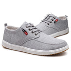 Odorless Slip-Resistant Navy Blue Sneakers for Men & Teen Boys – Casual Lace-Up Canvas Student Shoes, Comfortable Everyday Footwear