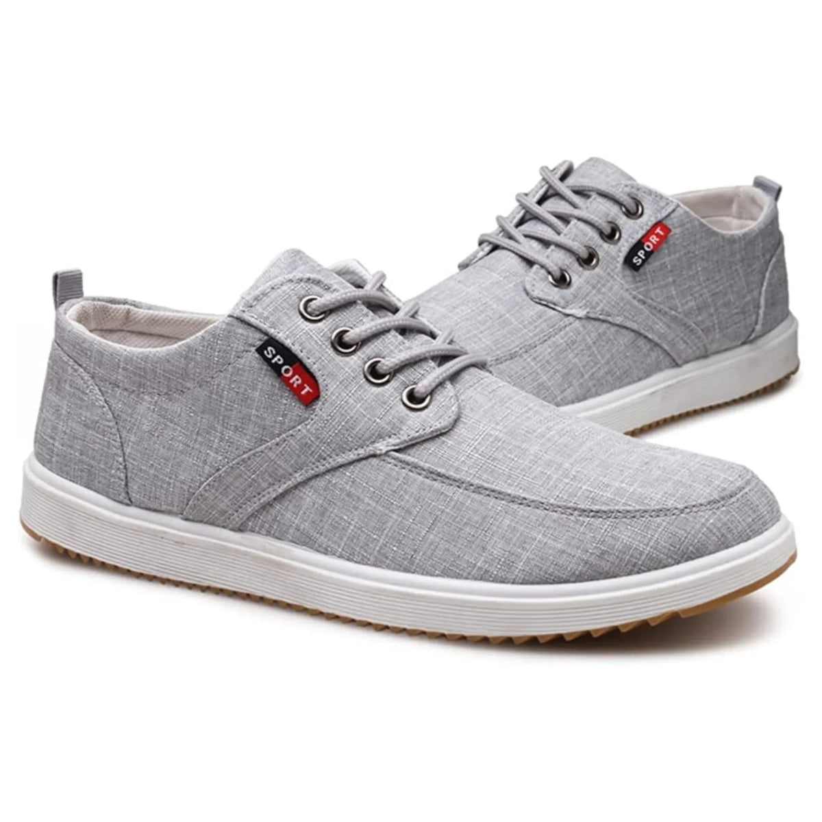 Odorless Slip-Resistant Navy Blue Sneakers for Men & Teen Boys – Casual Lace-Up Canvas Student Shoes, Comfortable Everyday Footwear