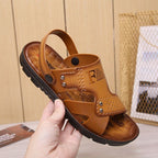 Men’s Open Toe Beach Sandals Breathable Non-Slip Summer Slippers Two-Way Casual Outdoor Footwear