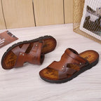 Men’s Open Toe Beach Sandals Breathable Non-Slip Summer Slippers Two-Way Casual Outdoor Footwear