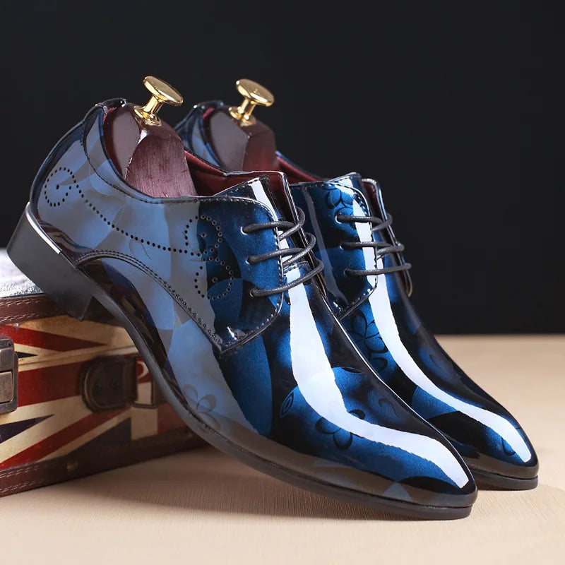 Luxury Men Classics Oxford Shoes – Retro Floral Pattern Dress Shoes for Business, Party, and Wedding