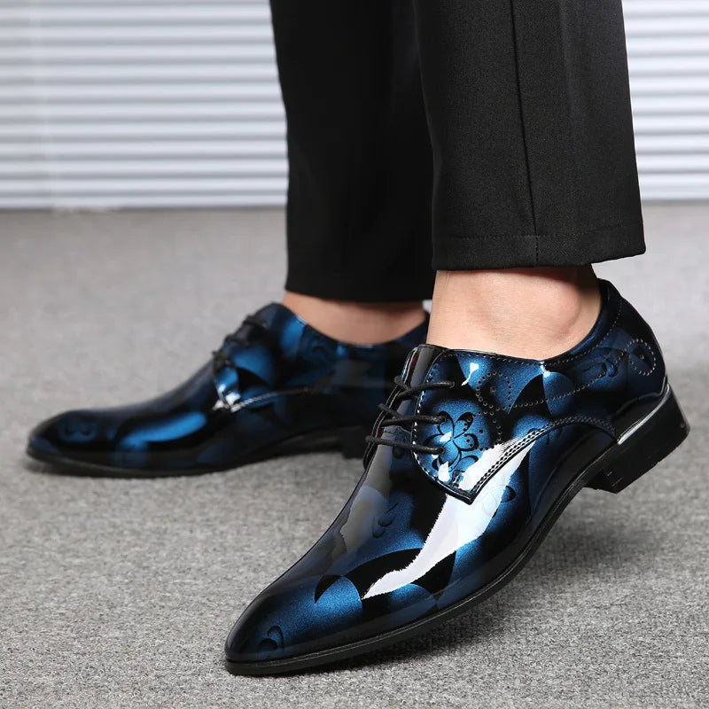 Luxury Men Classics Oxford Shoes – Retro Floral Pattern Dress Shoes for Business, Party, and Wedding