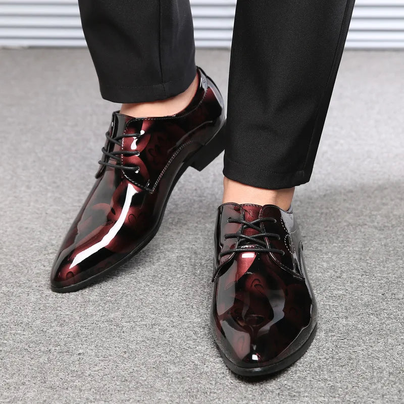 Luxury Men Classics Oxford Shoes – Retro Floral Pattern Dress Shoes for Business, Party, and Wedding