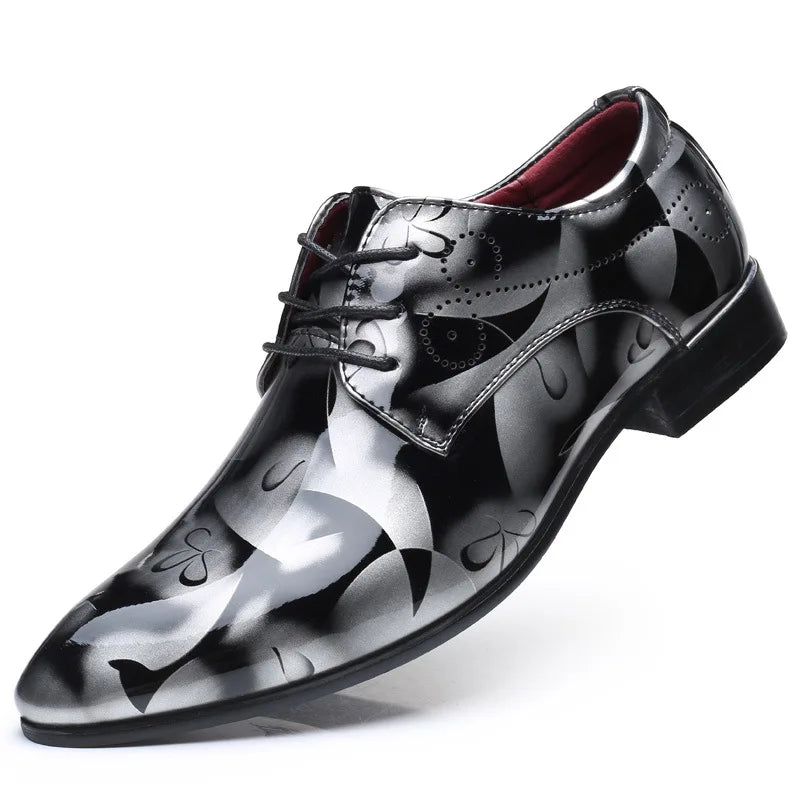 Luxury Men Classics Oxford Shoes – Retro Floral Pattern Dress Shoes for Business, Party, and Wedding