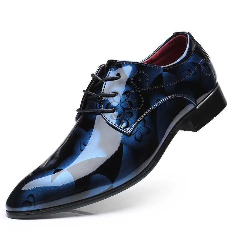 Luxury Men Classics Oxford Shoes – Retro Floral Pattern Dress Shoes for Business, Party, and Wedding