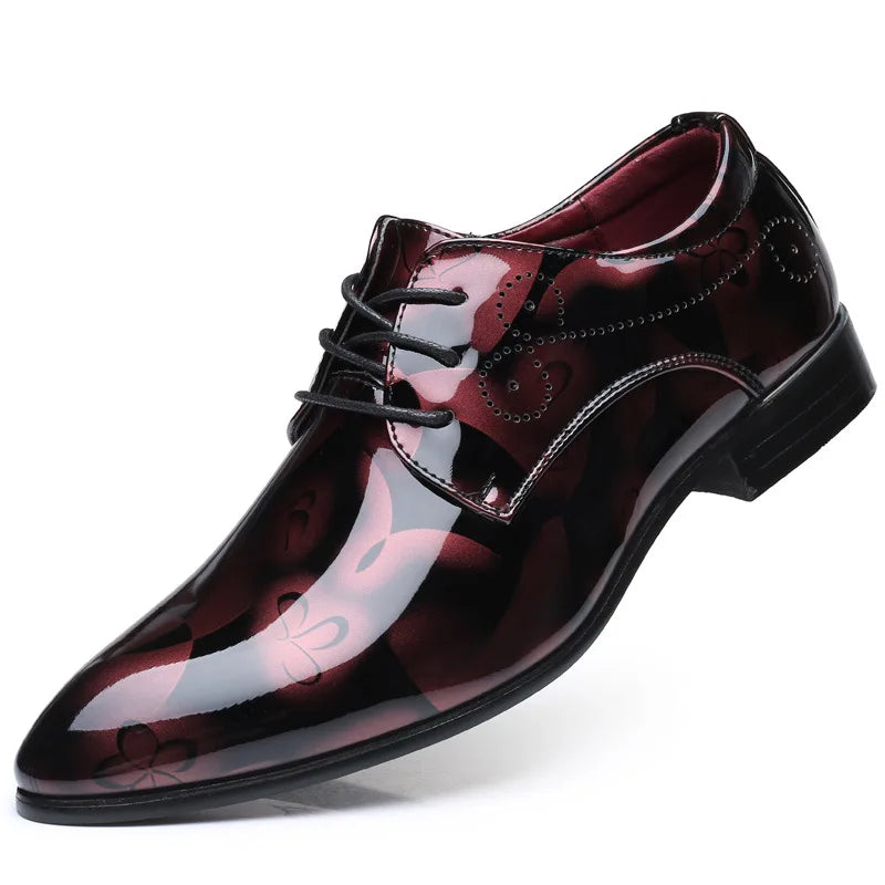 Luxury Men Classics Oxford Shoes – Retro Floral Pattern Dress Shoes for Business, Party, and Wedding