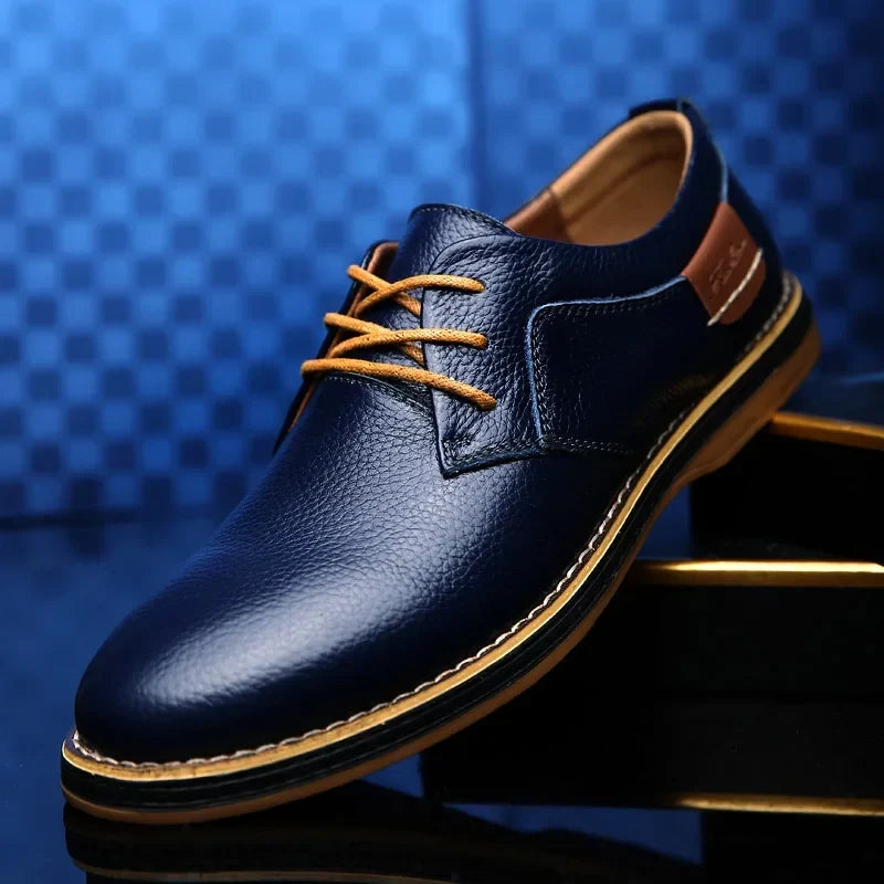 Men’s Genuine Leather Dress Shoes – Classic Brogue Lace-Up Formal Shoes, Italian Style, Luxury
