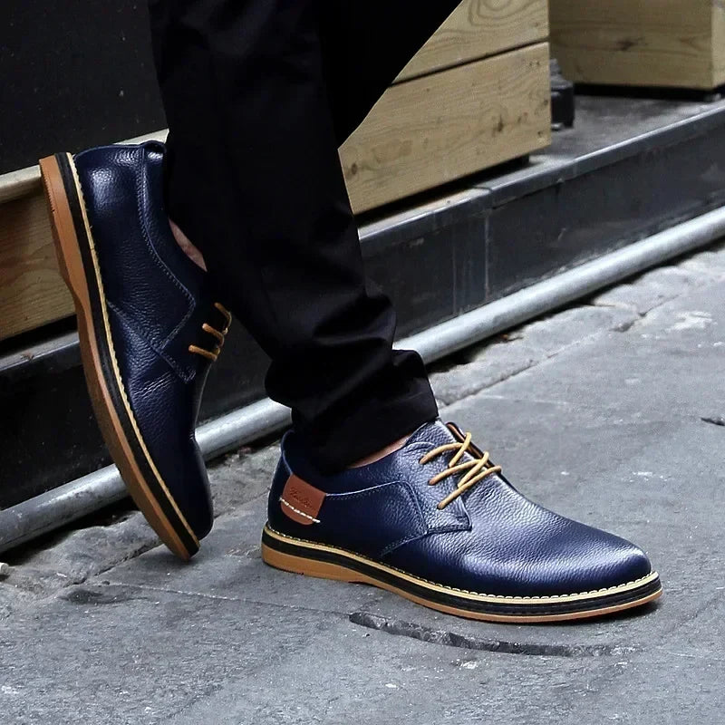 Men’s Genuine Leather Dress Shoes – Classic Brogue Lace-Up Formal Shoes, Italian Style, Luxury