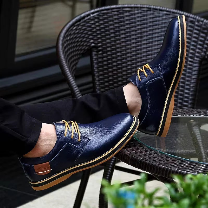 Men’s Genuine Leather Dress Shoes – Classic Brogue Lace-Up Formal Shoes, Italian Style, Luxury