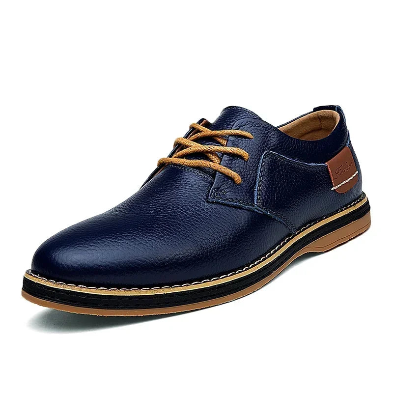 Men’s Genuine Leather Dress Shoes – Classic Brogue Lace-Up Formal Shoes, Italian Style, Luxury