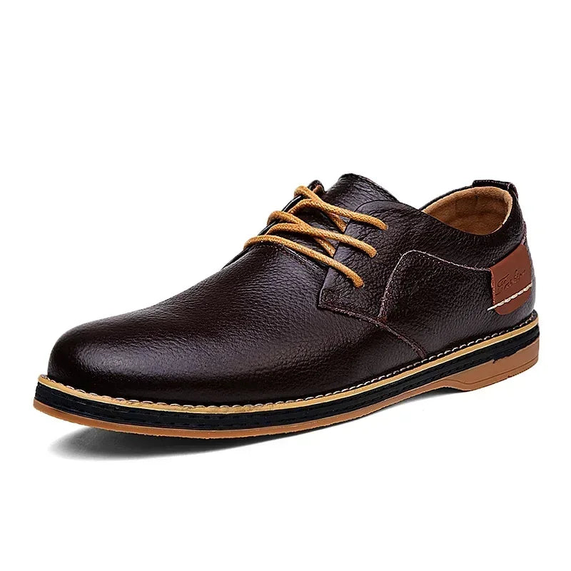 Men’s Genuine Leather Dress Shoes – Classic Brogue Lace-Up Formal Shoes, Italian Style, Luxury