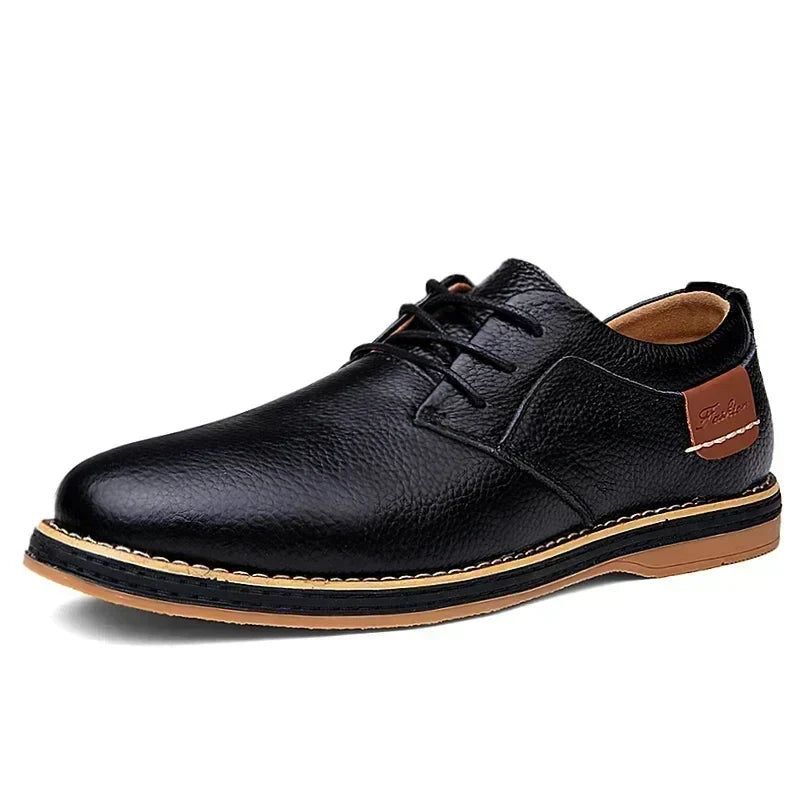 Men’s Genuine Leather Dress Shoes – Classic Brogue Lace-Up Formal Shoes, Italian Style, Luxury