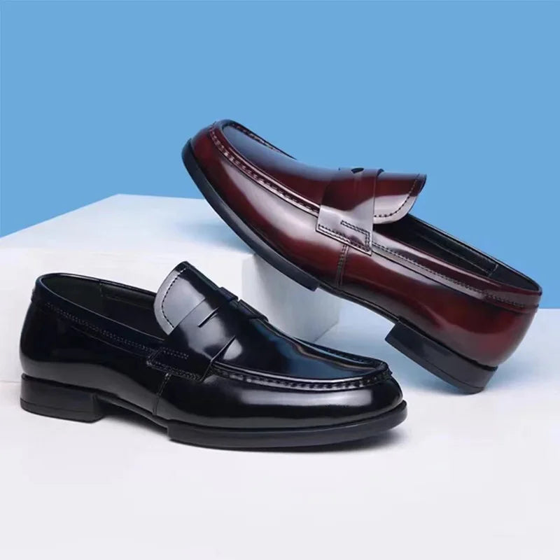 Men’s Patent Leather Shoes – British Style Casual & Dress, Elegant Work and Event Footwear