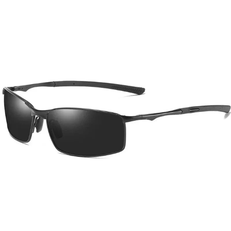 Men’s Photochromic Polarized Sunglasses – Metal Square Frame UV400 Driving & Outdoor Sports Glasses